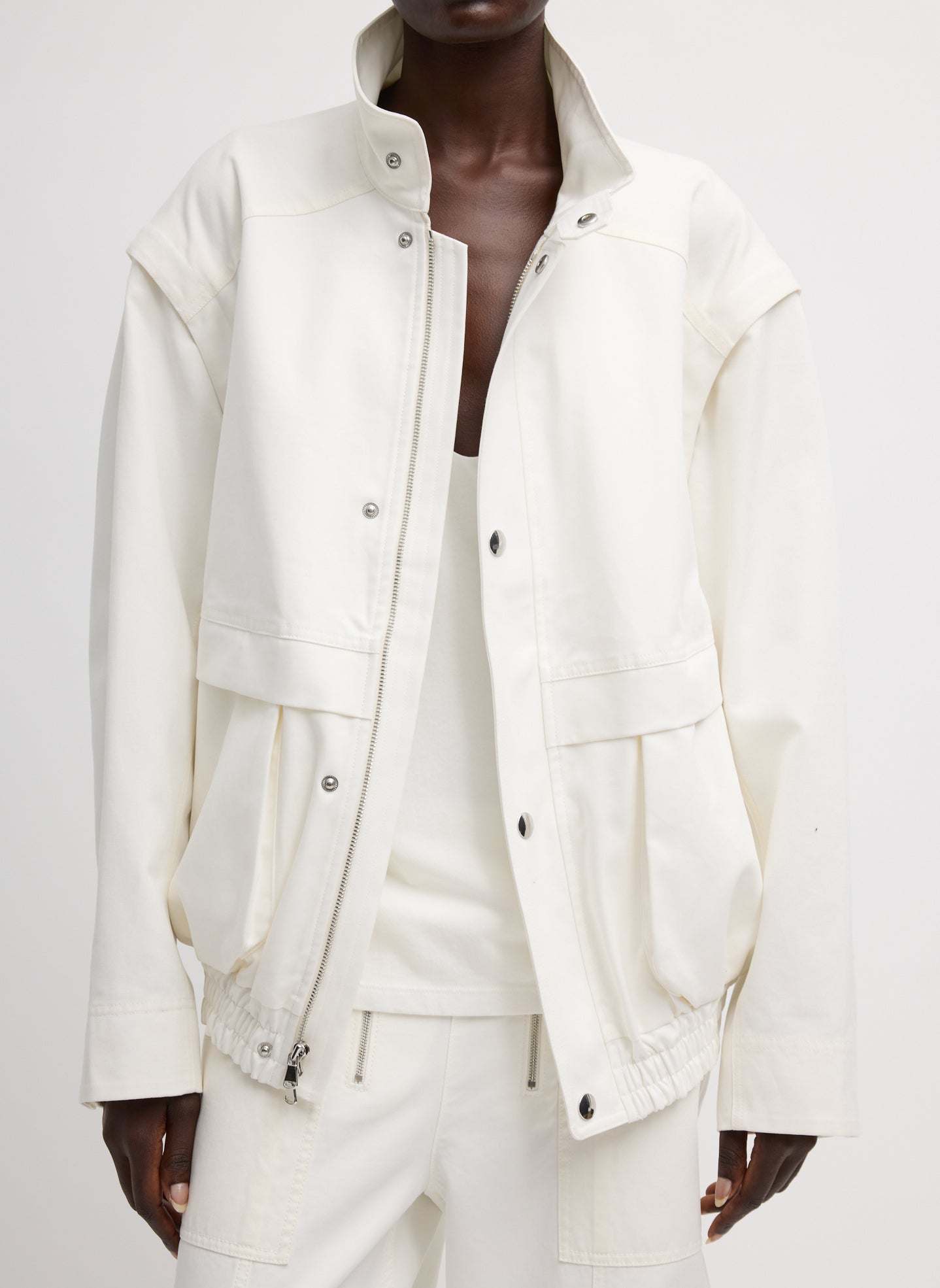 Patchwork Twill Slicker Jacket | Tibi