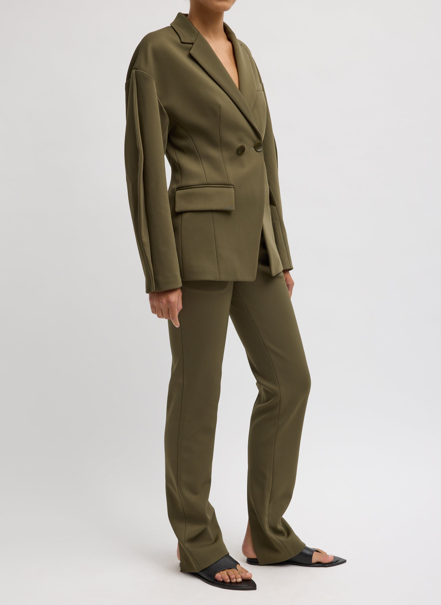 Spring Bonded Twill Sculpted Blazer | Tibi