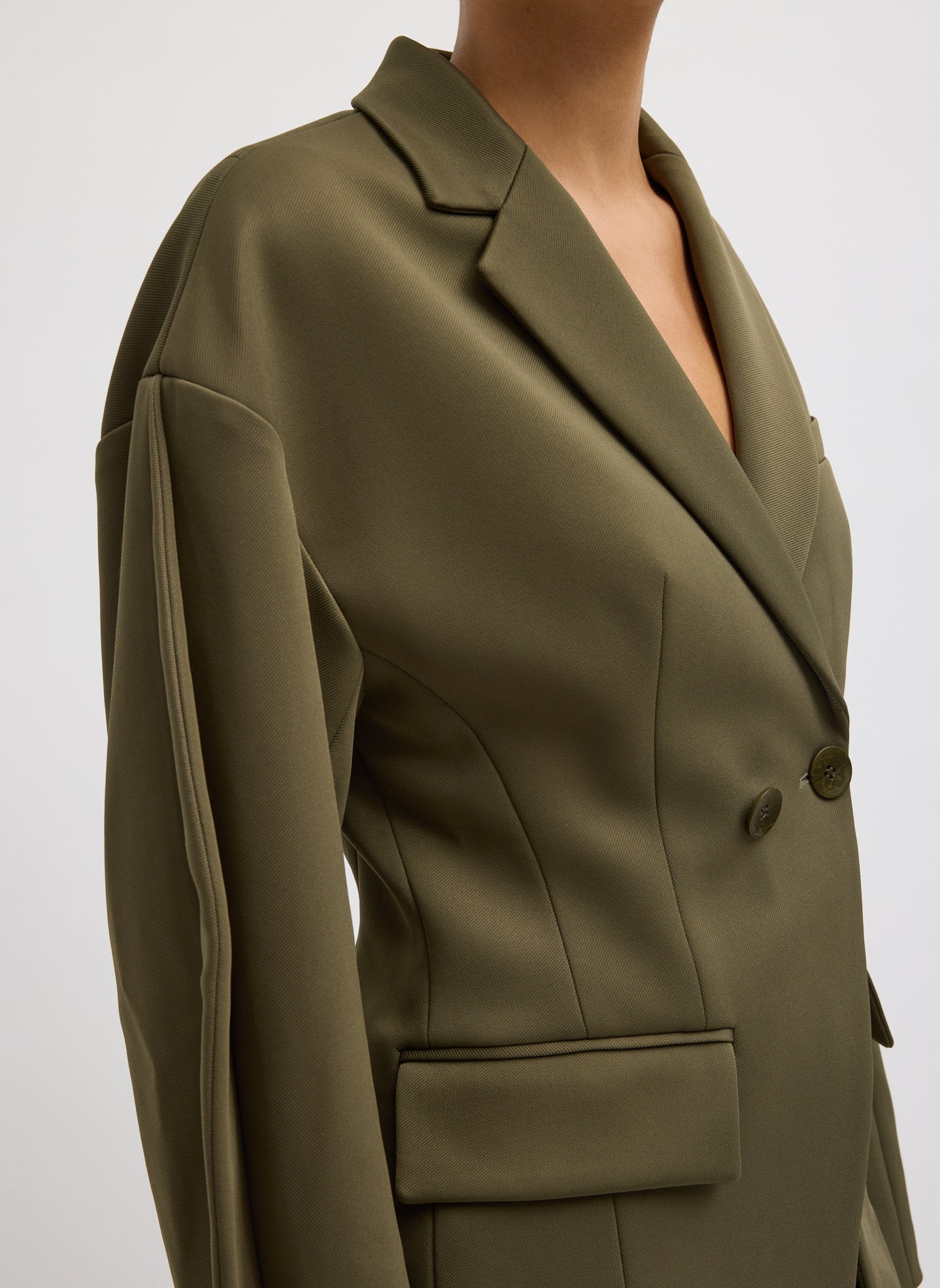 Spring Bonded Twill Sculpted Blazer | Tibi