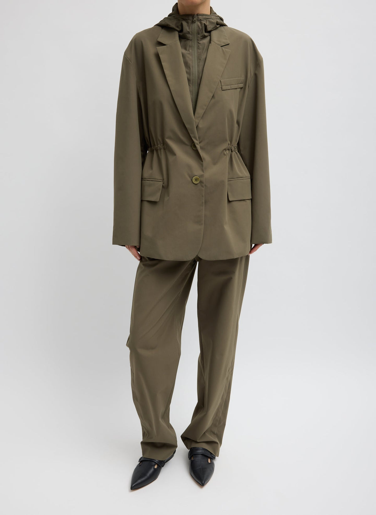 Tech Suiting Anorak Blazer With Zip Off Vest | Tibi