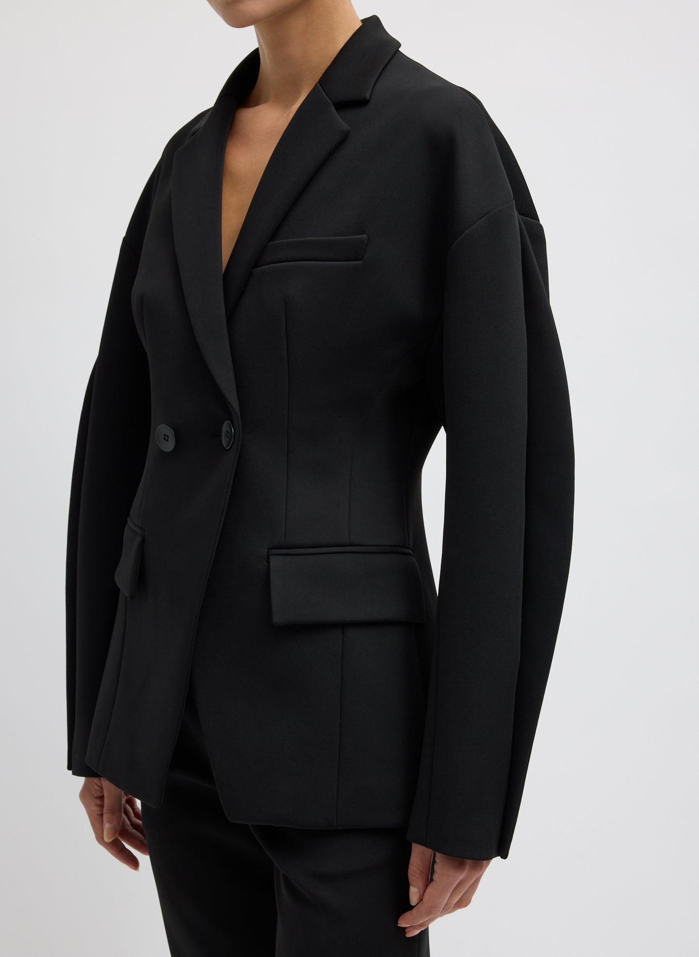 Spring Bonded Twill Sculpted Blazer | Tibi