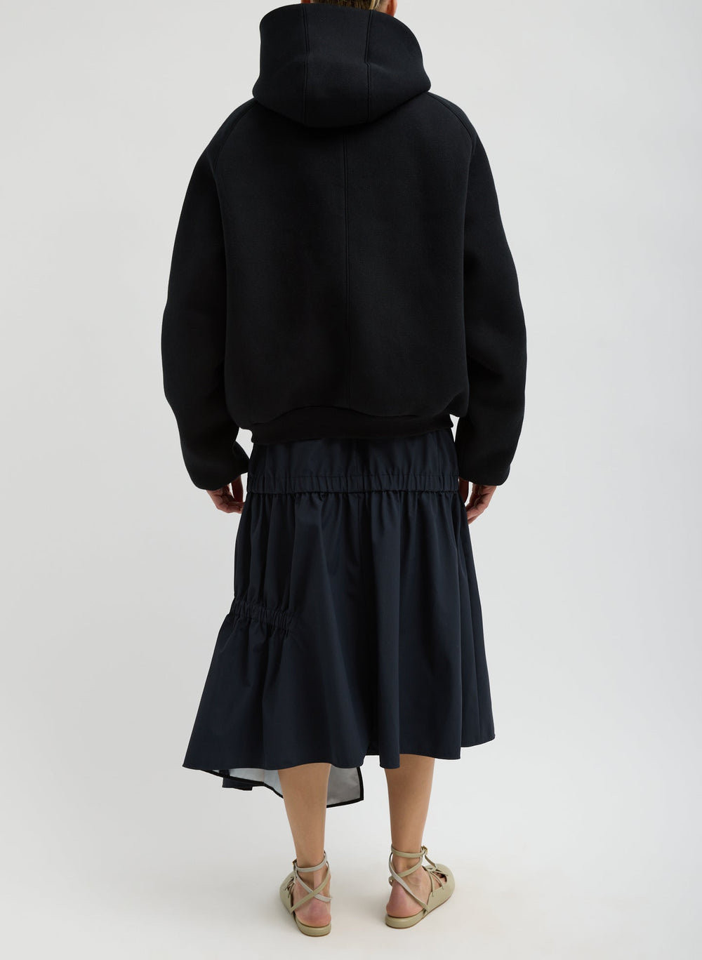 Compact Tech French Terry Zip Up Hoodie | Tibi