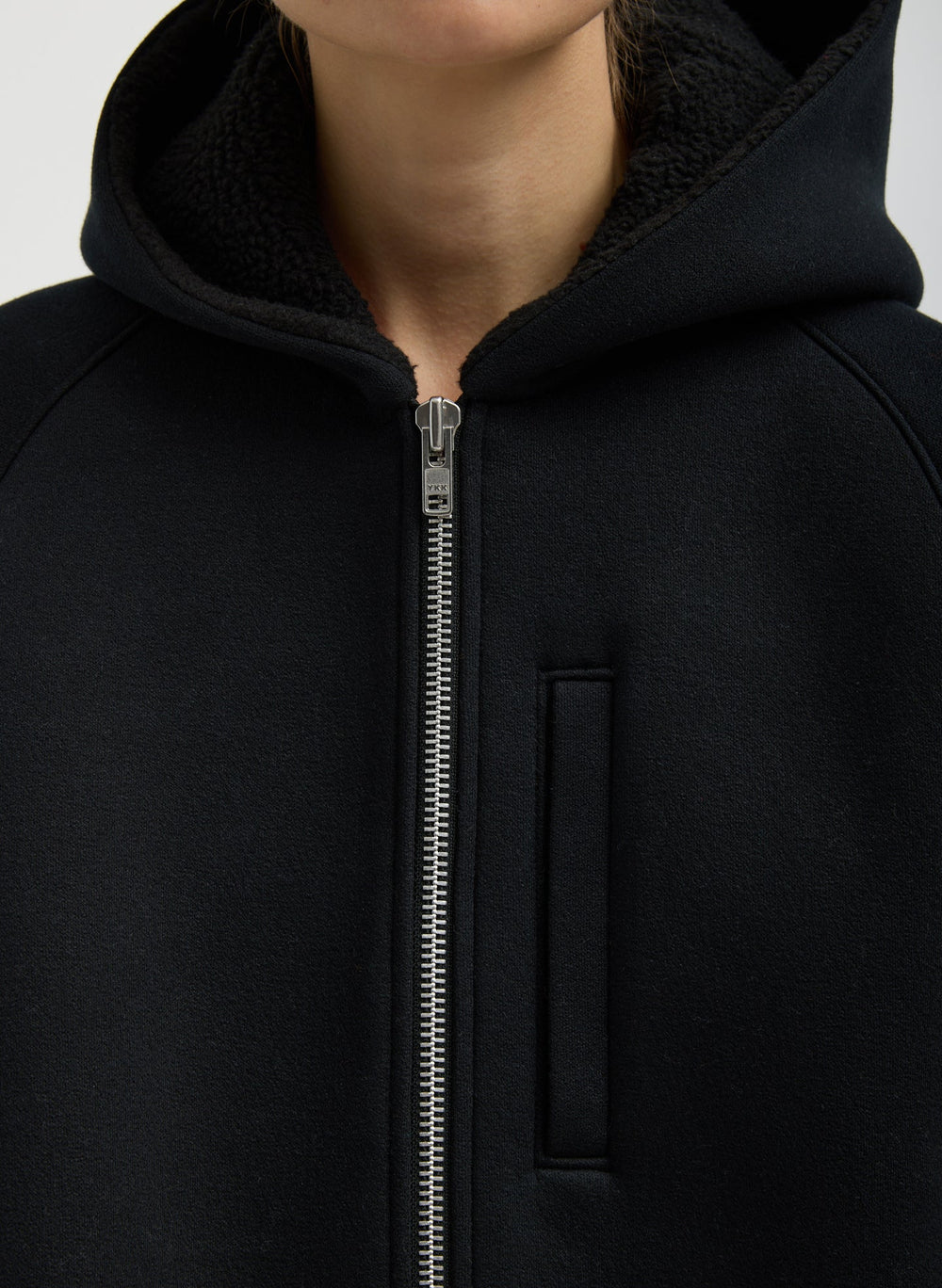 Compact Tech French Terry Zip Up Hoodie | Tibi