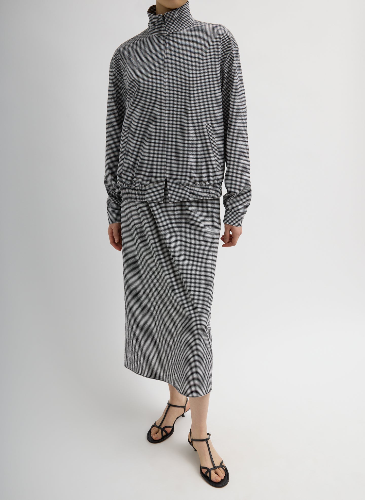 Tech Gingham Track Jacket | Tibi
