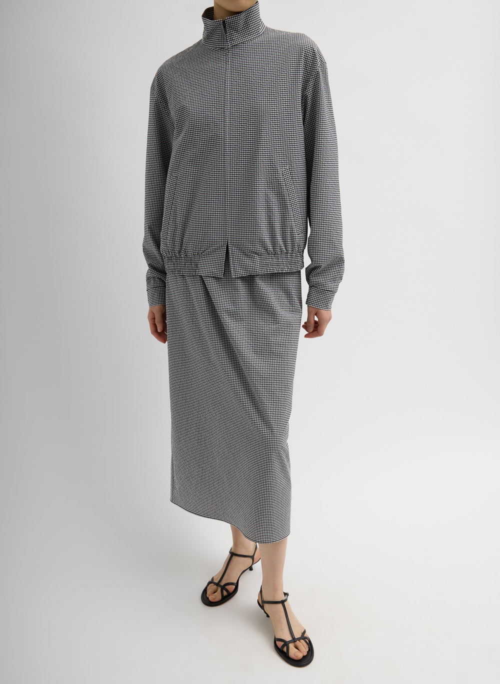 Tech Gingham Track Jacket | Tibi
