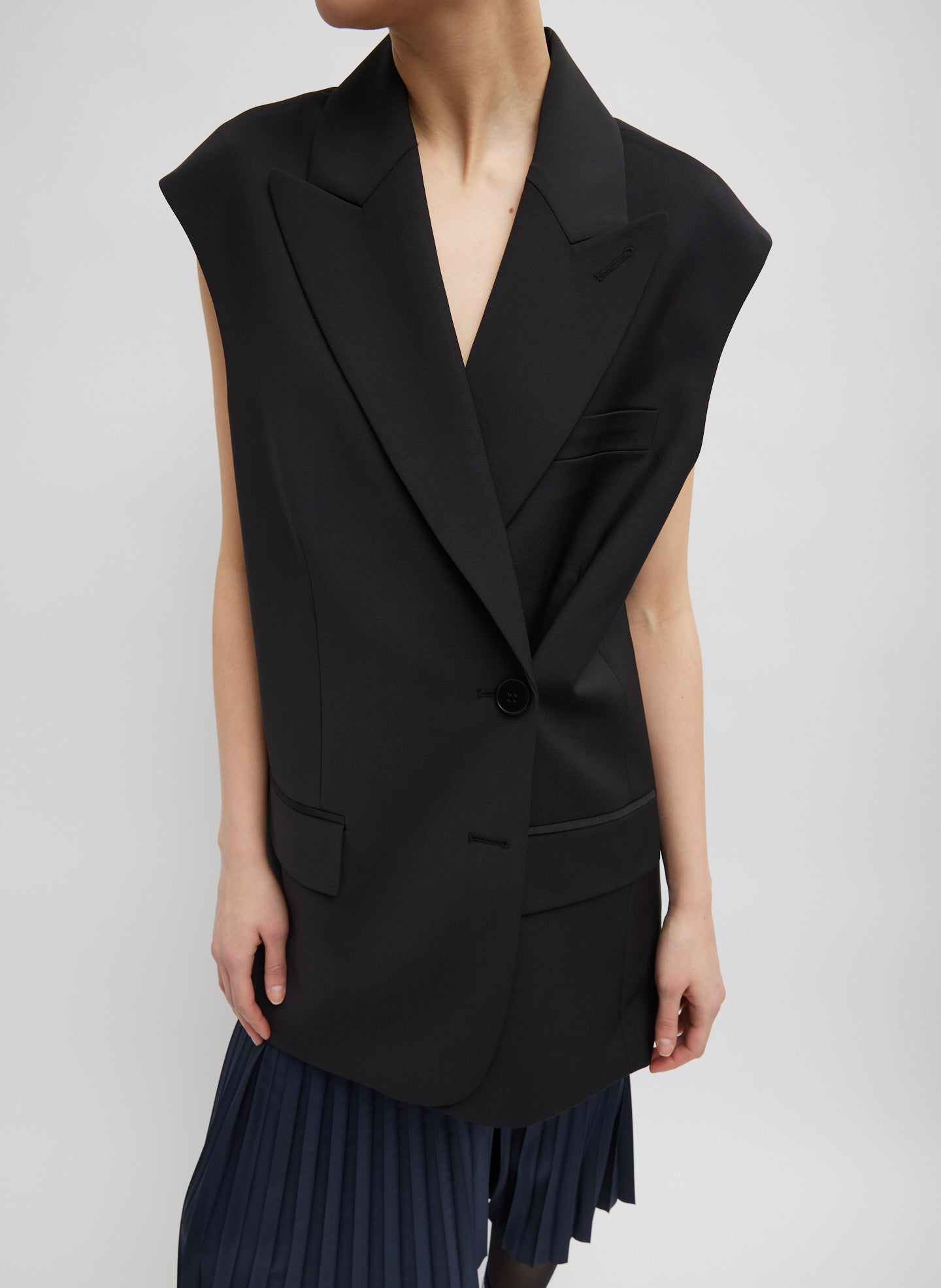 Tropical Wool Liam Vest | Tibi