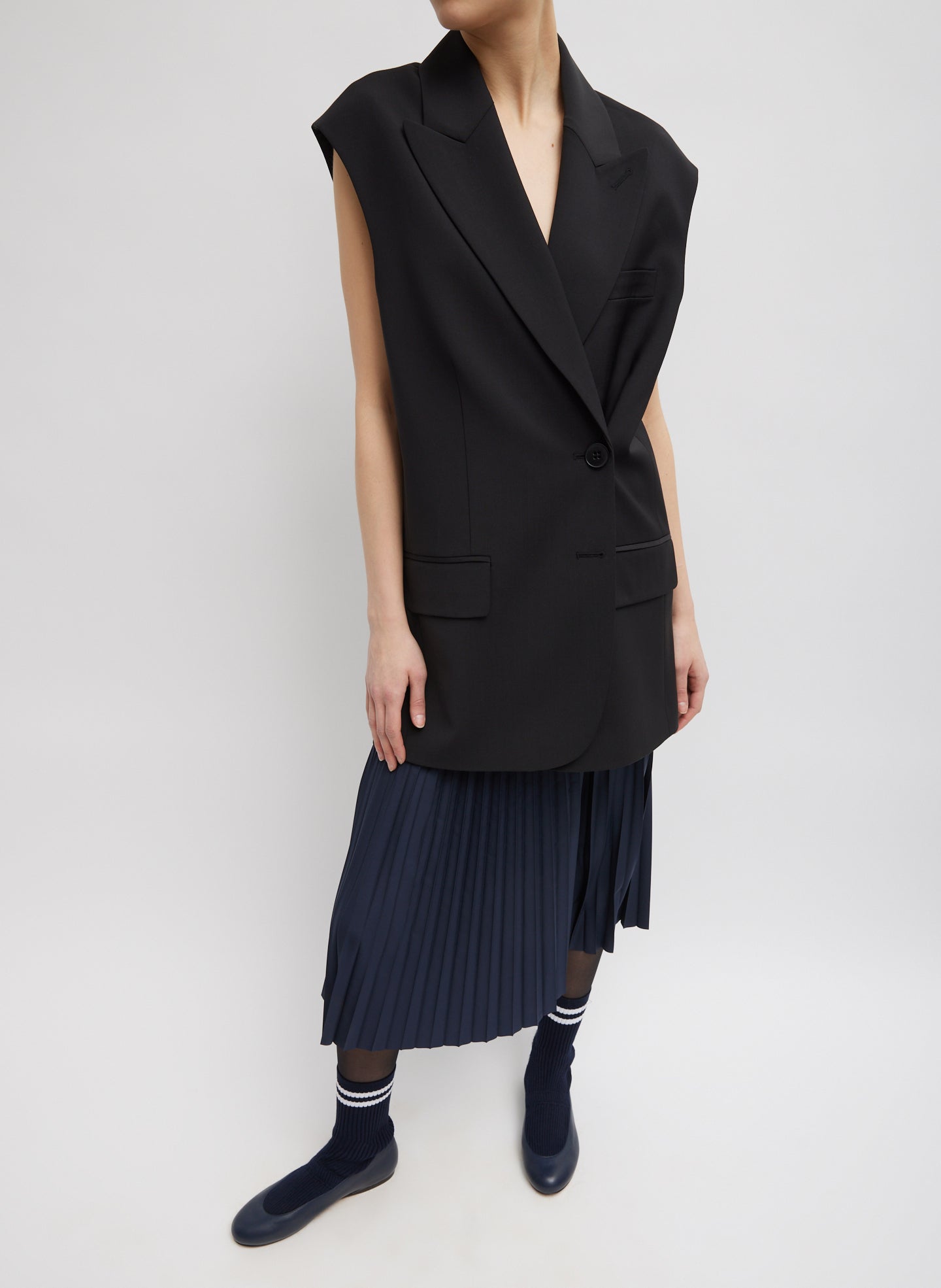 Tropical Wool Liam Vest | Tibi