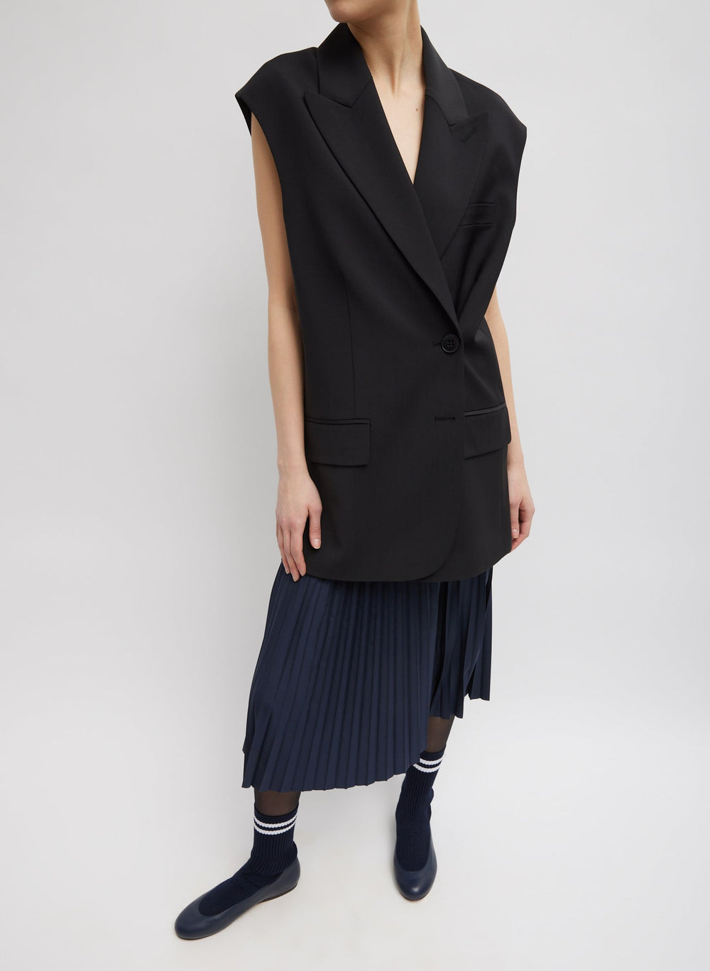 Tropical Wool Liam Vest | Tibi