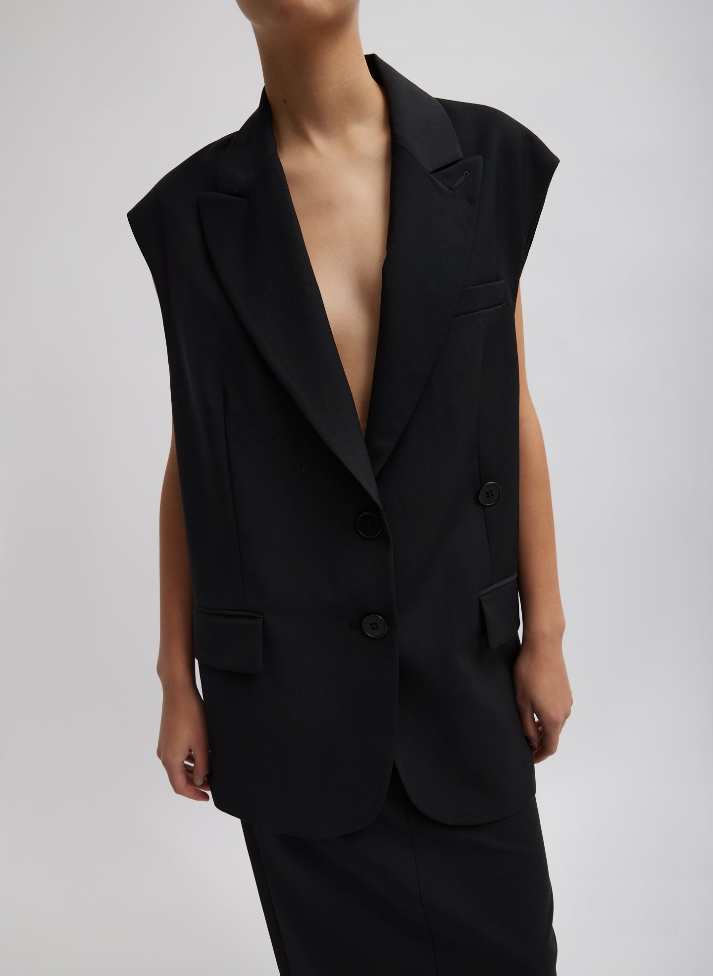 Tropical Wool Liam Vest | Tibi