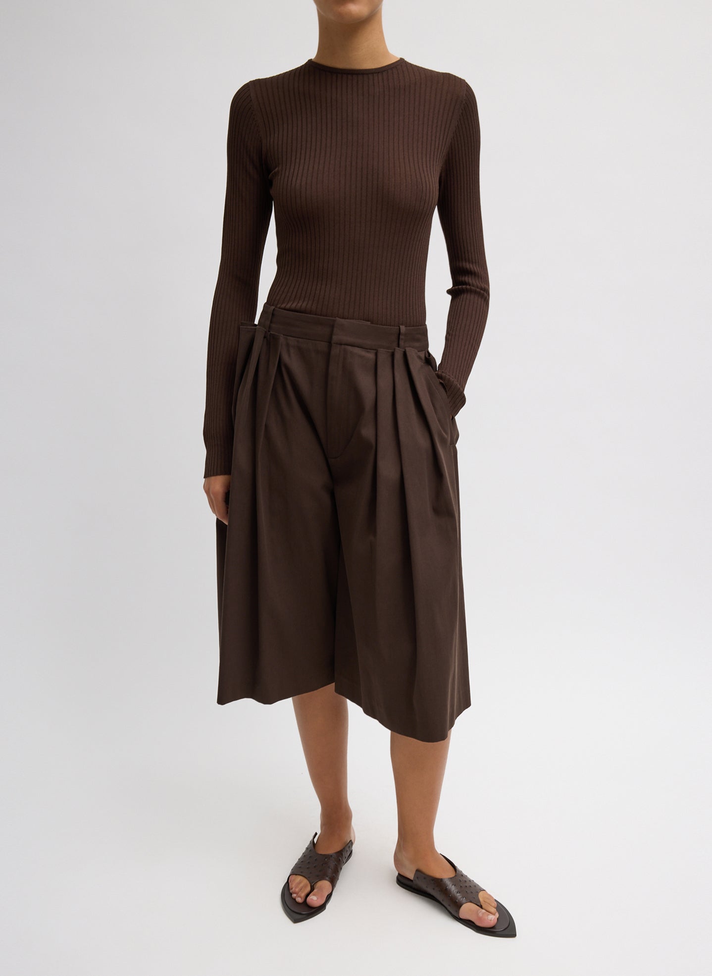 Ribbed Sweater Crewneck Pullover | Tibi