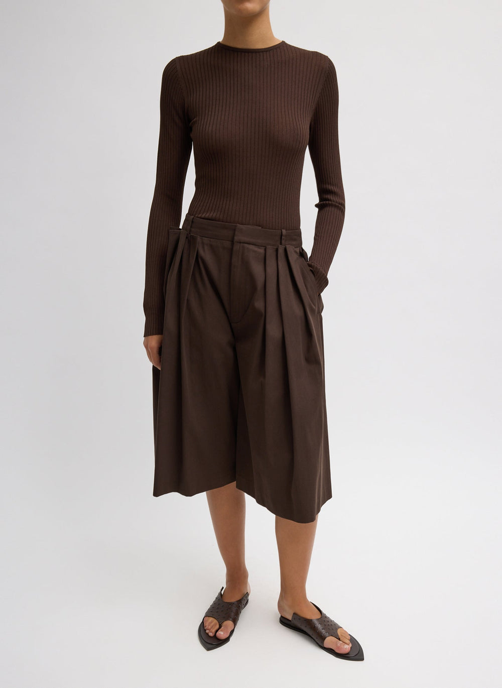 Ribbed Sweater Crewneck Pullover | Tibi