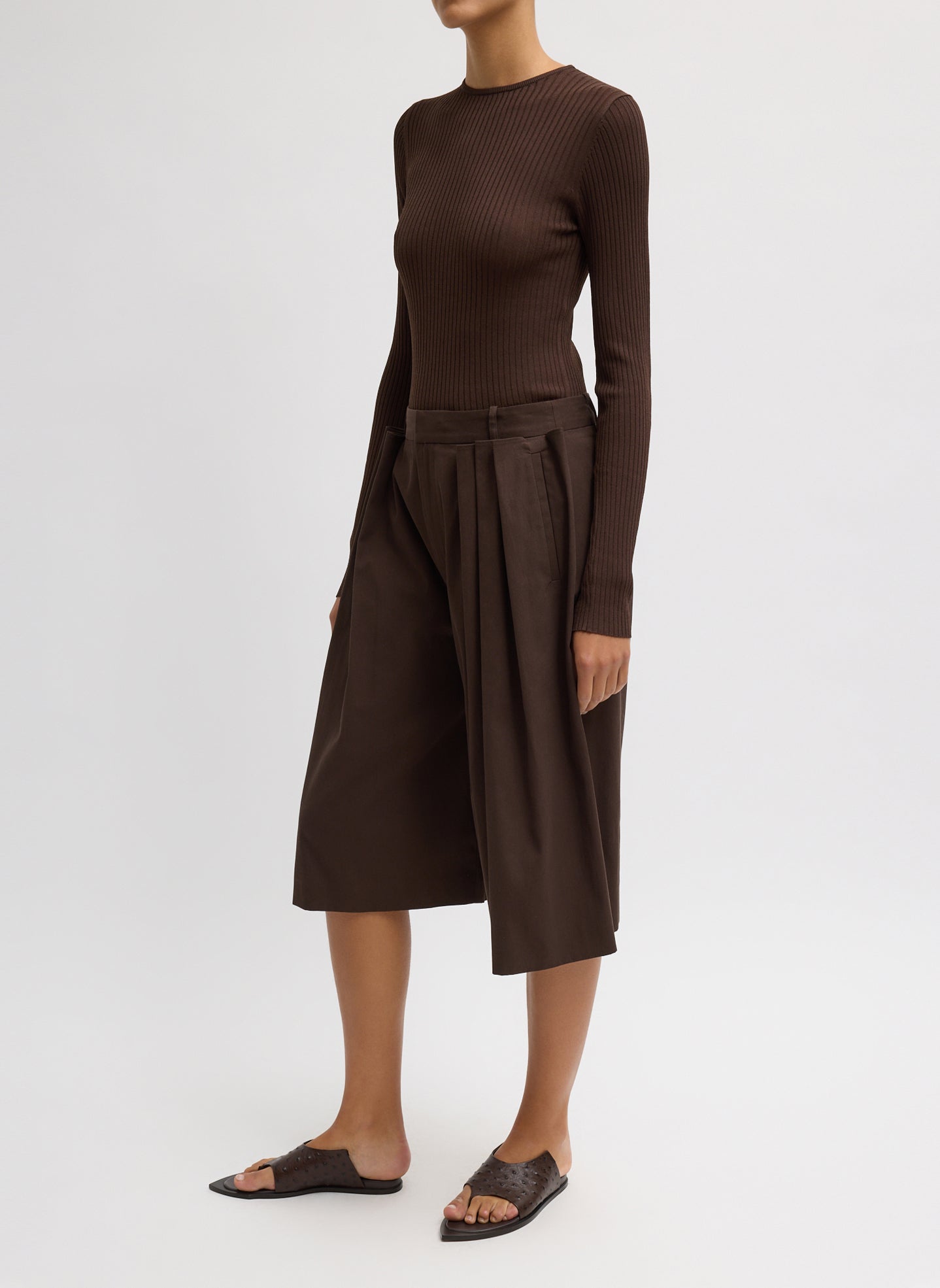 Ribbed Sweater Crewneck Pullover | Tibi