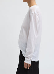 Sheer Crepe Knit Crewneck Unisex Long Sleeve T-Shirt | Tibi