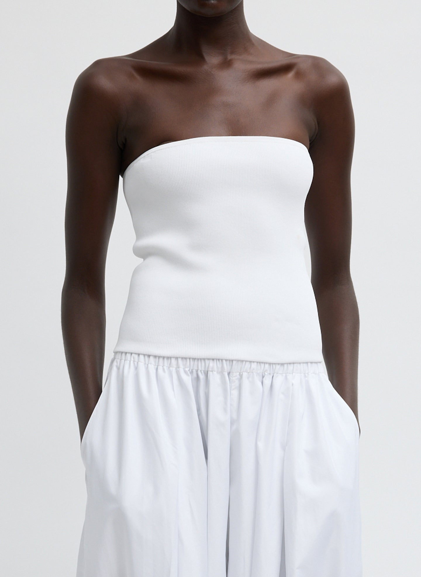 Ribbed Sweater Tube Top | Tibi
