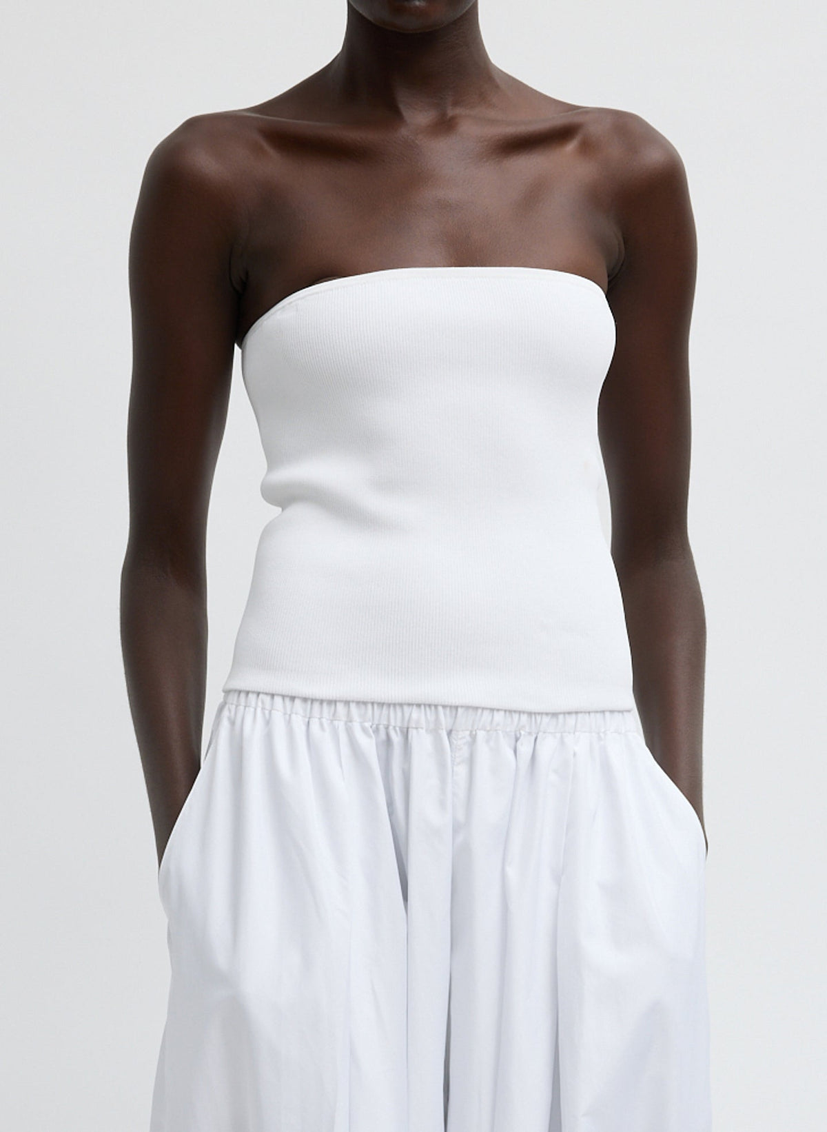 Ribbed Sweater Tube Top | Tibi