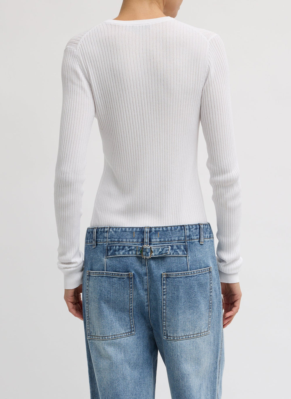 Ribbed Sweater Slim Cardigan | Tibi