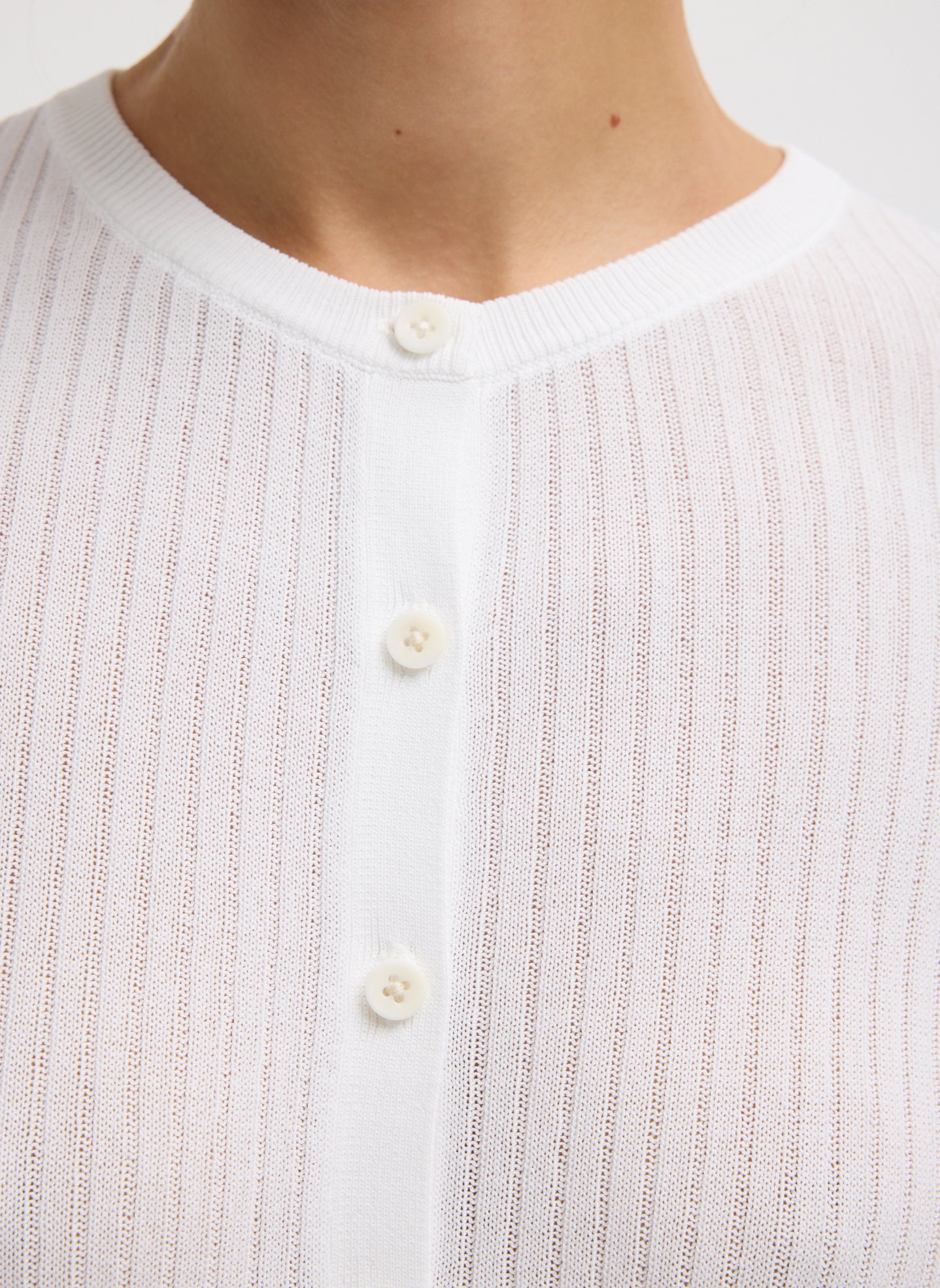 Ribbed Sweater Slim Cardigan | Tibi