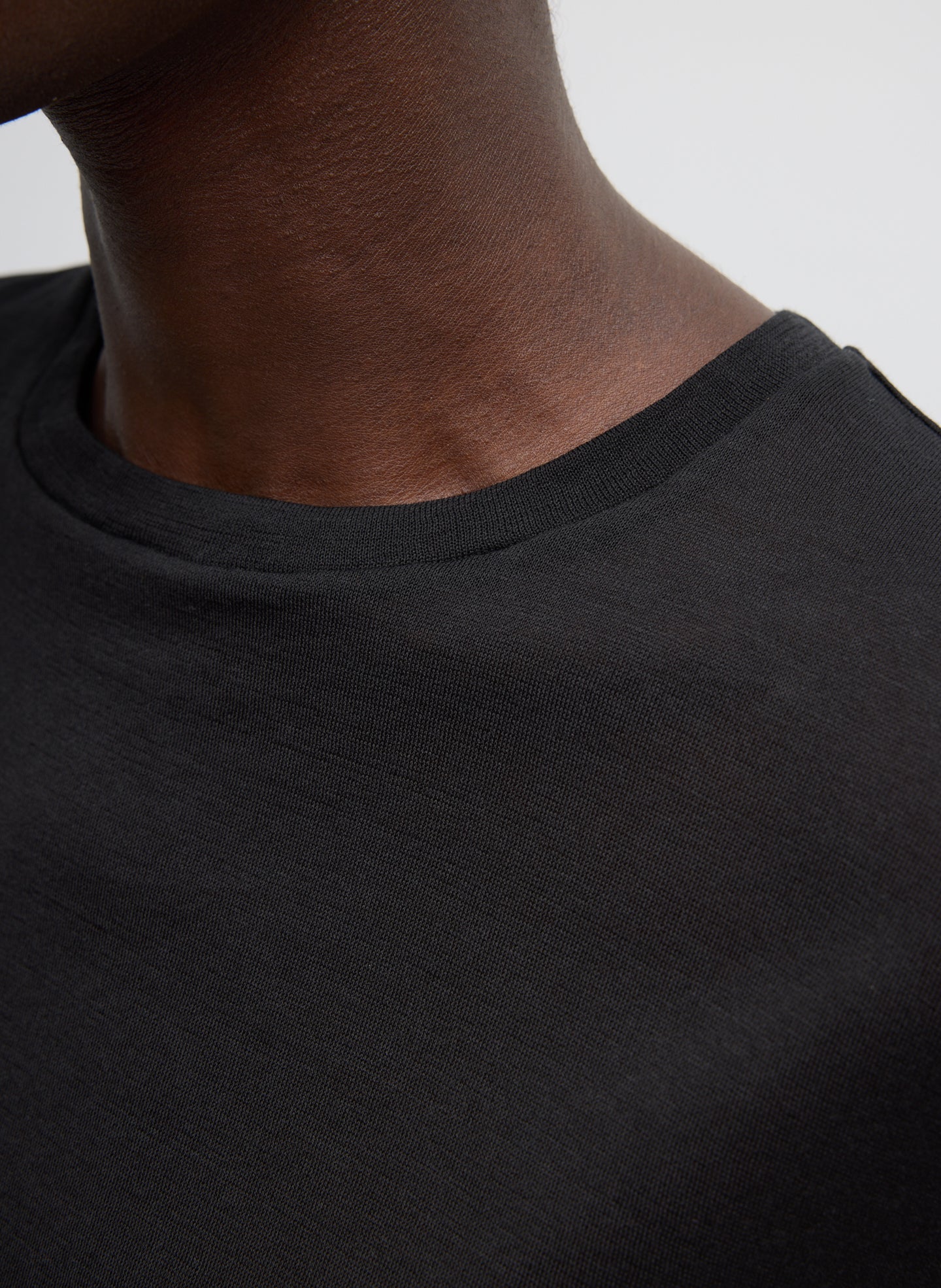 Sheer Crepe Knit Crewneck Unisex Long Sleeve T-Shirt | Tibi