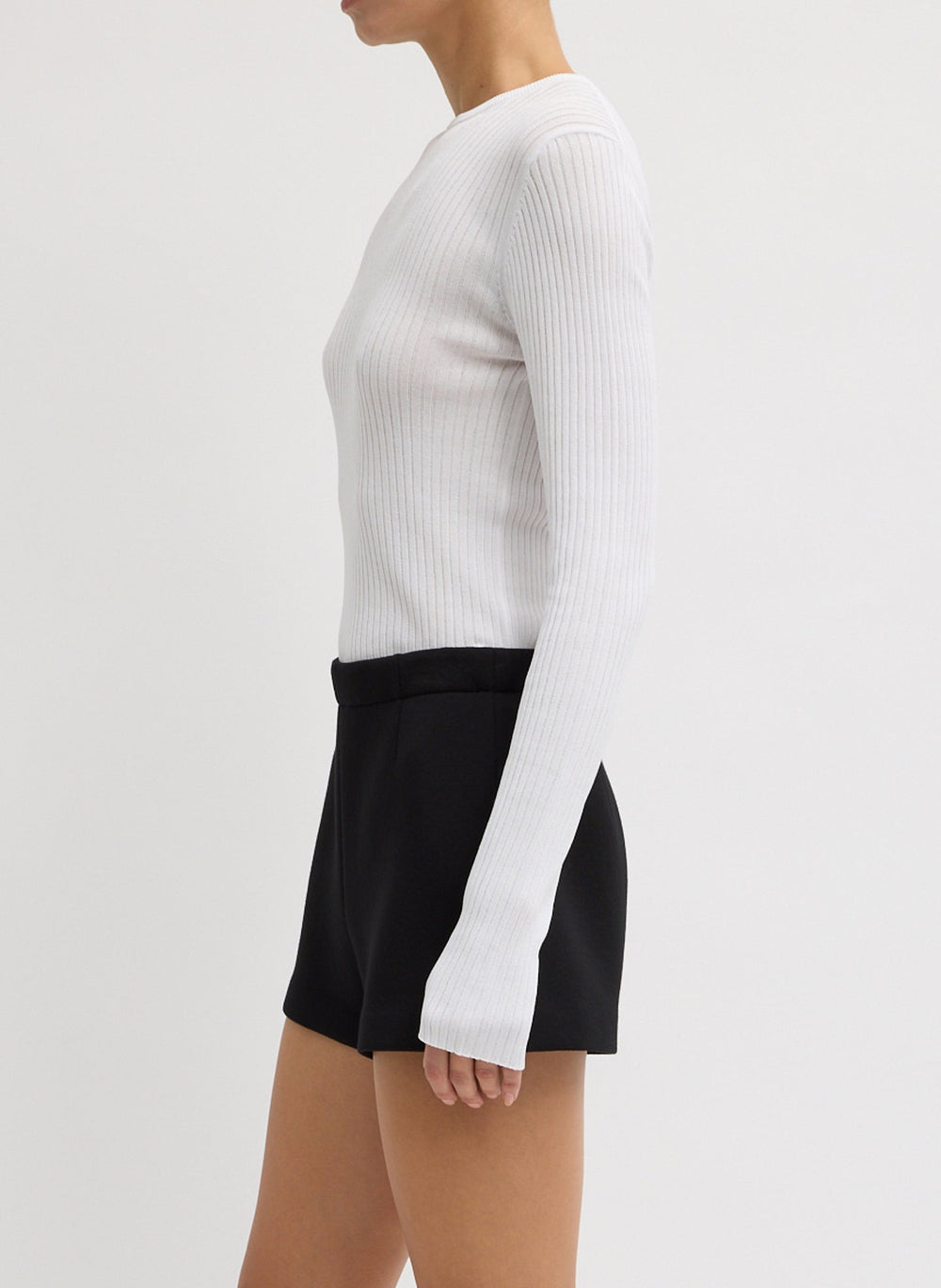 Ribbed Sweater Crewneck Pullover | Tibi