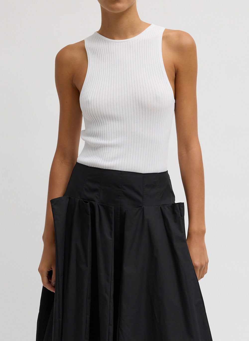 Ribbed Sweater Cut Out Tank | Tibi