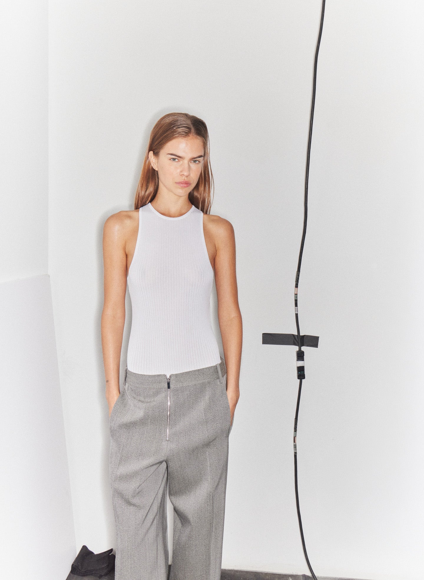 Ribbed Sweater Cut Out Tank | Tibi
