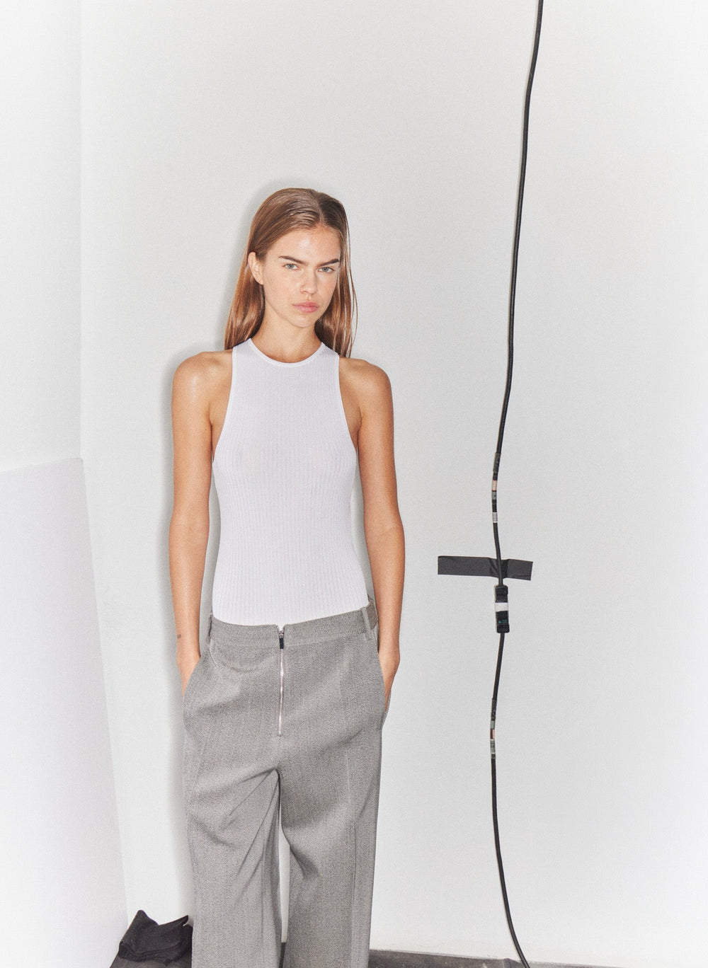 Ribbed Sweater Cut Out Tank | Tibi