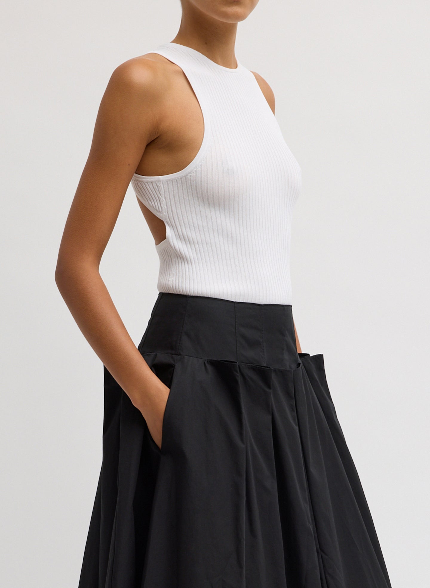 Ribbed Sweater Cut Out Tank | Tibi