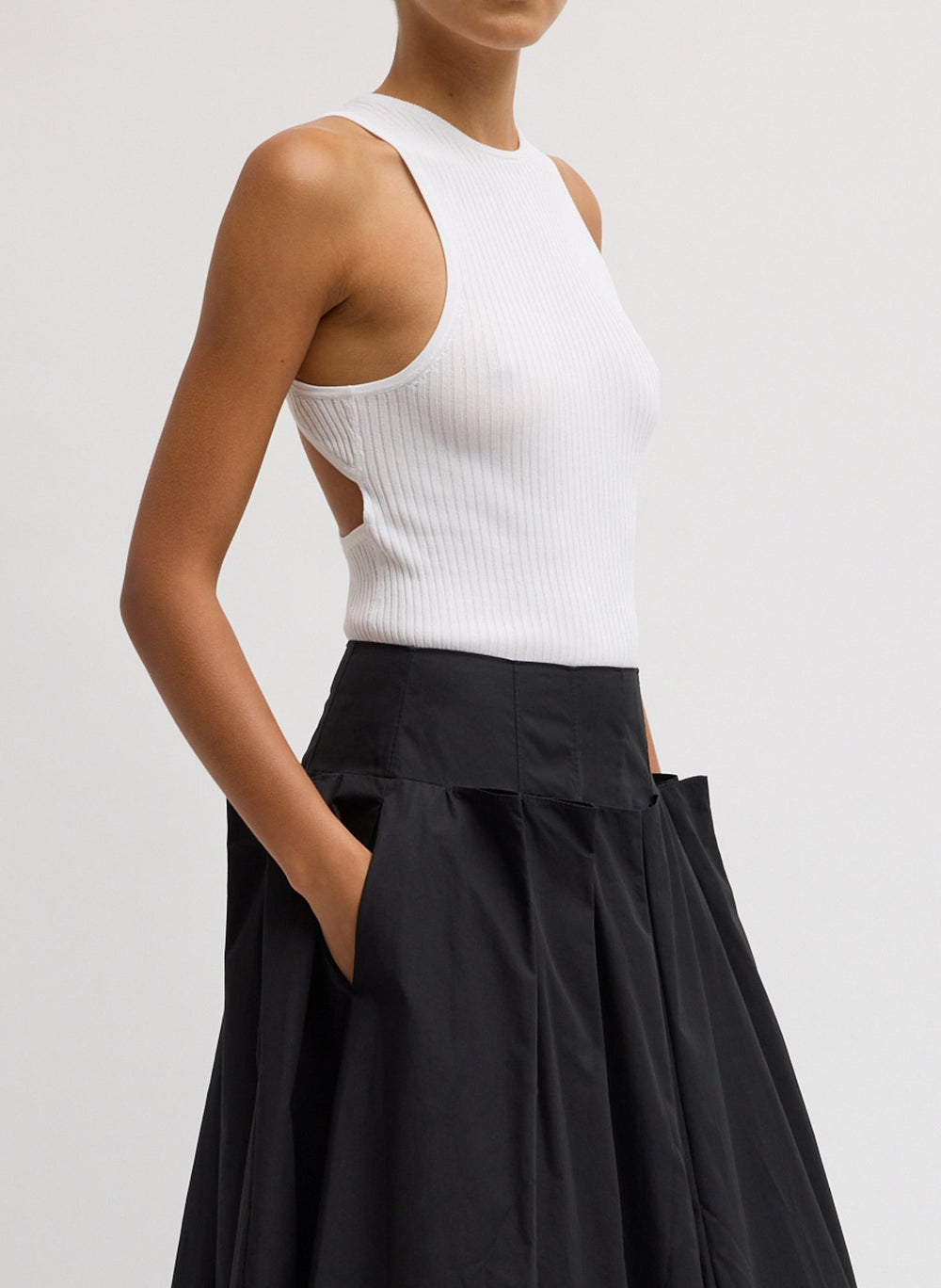 Ribbed Sweater Cut Out Tank | Tibi