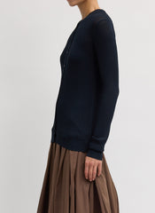 Ribbed Sweater Slim Cardigan | Tibi