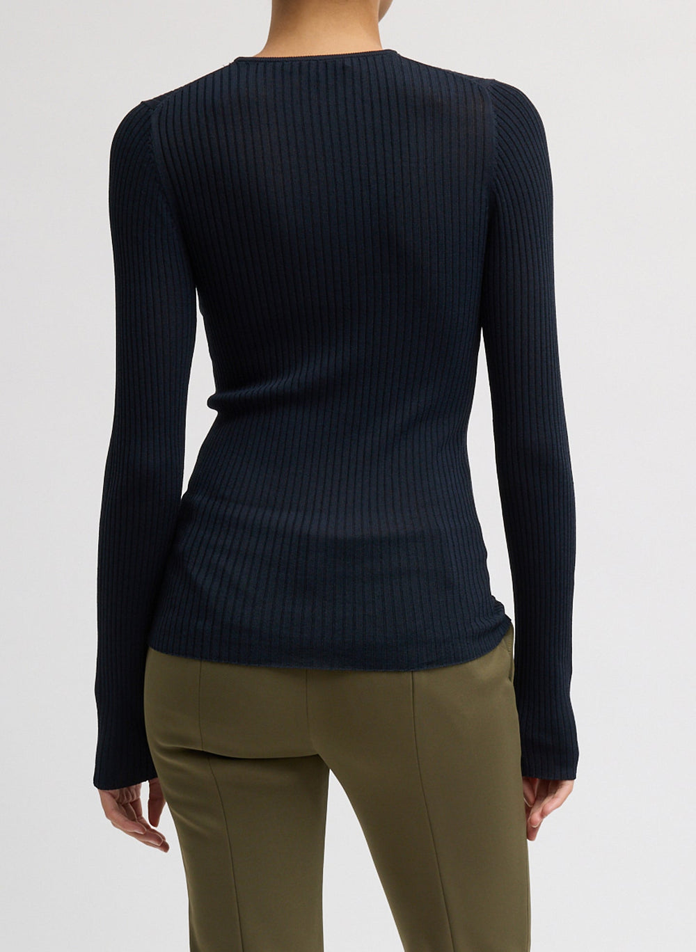 Ribbed Sweater Crewneck Pullover | Tibi