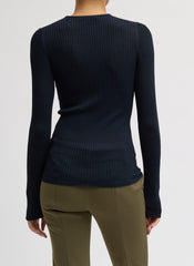 Ribbed Sweater Crewneck Pullover | Tibi