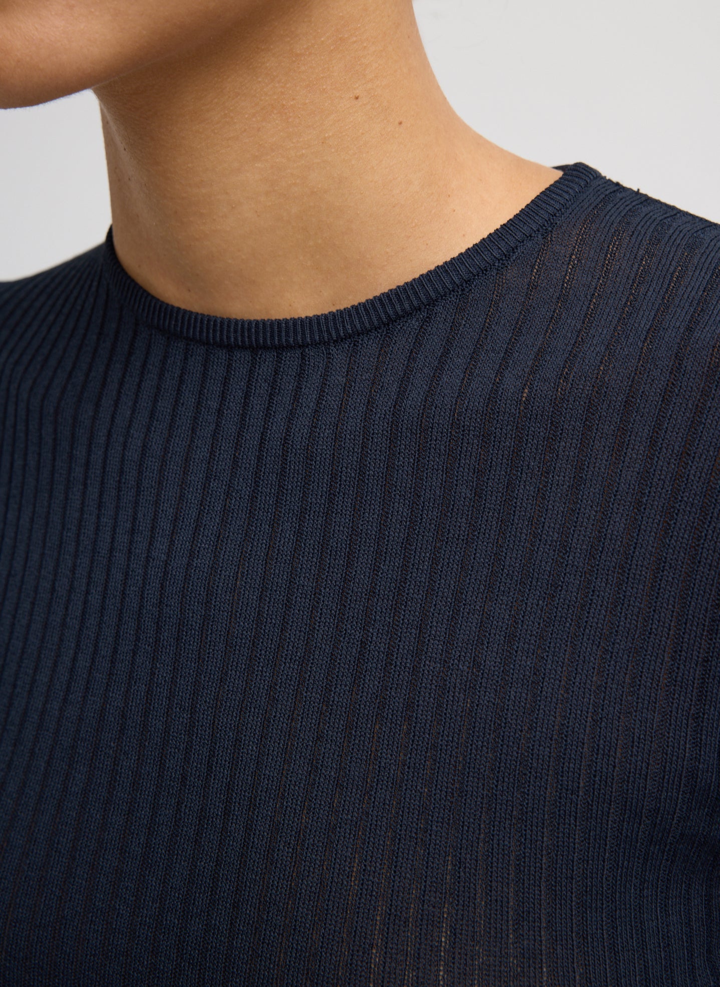 Ribbed Sweater Crewneck Pullover | Tibi