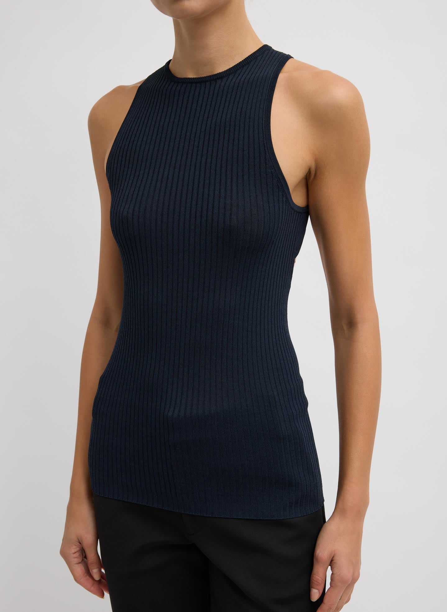 Ribbed Sweater Cut Out Tank | Tibi