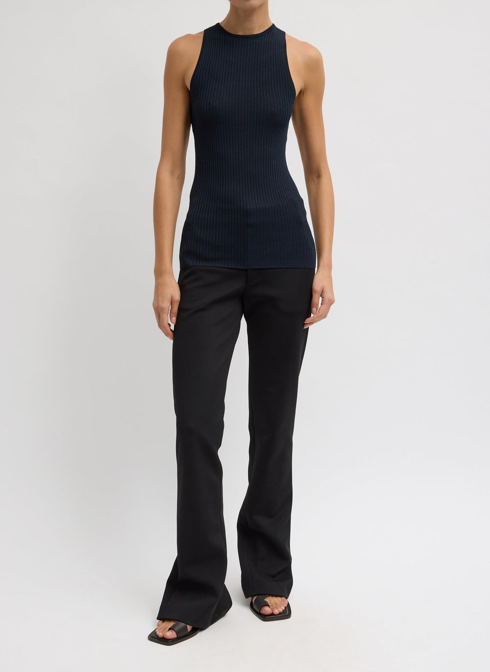Ribbed Sweater Cut Out Tank | Tibi