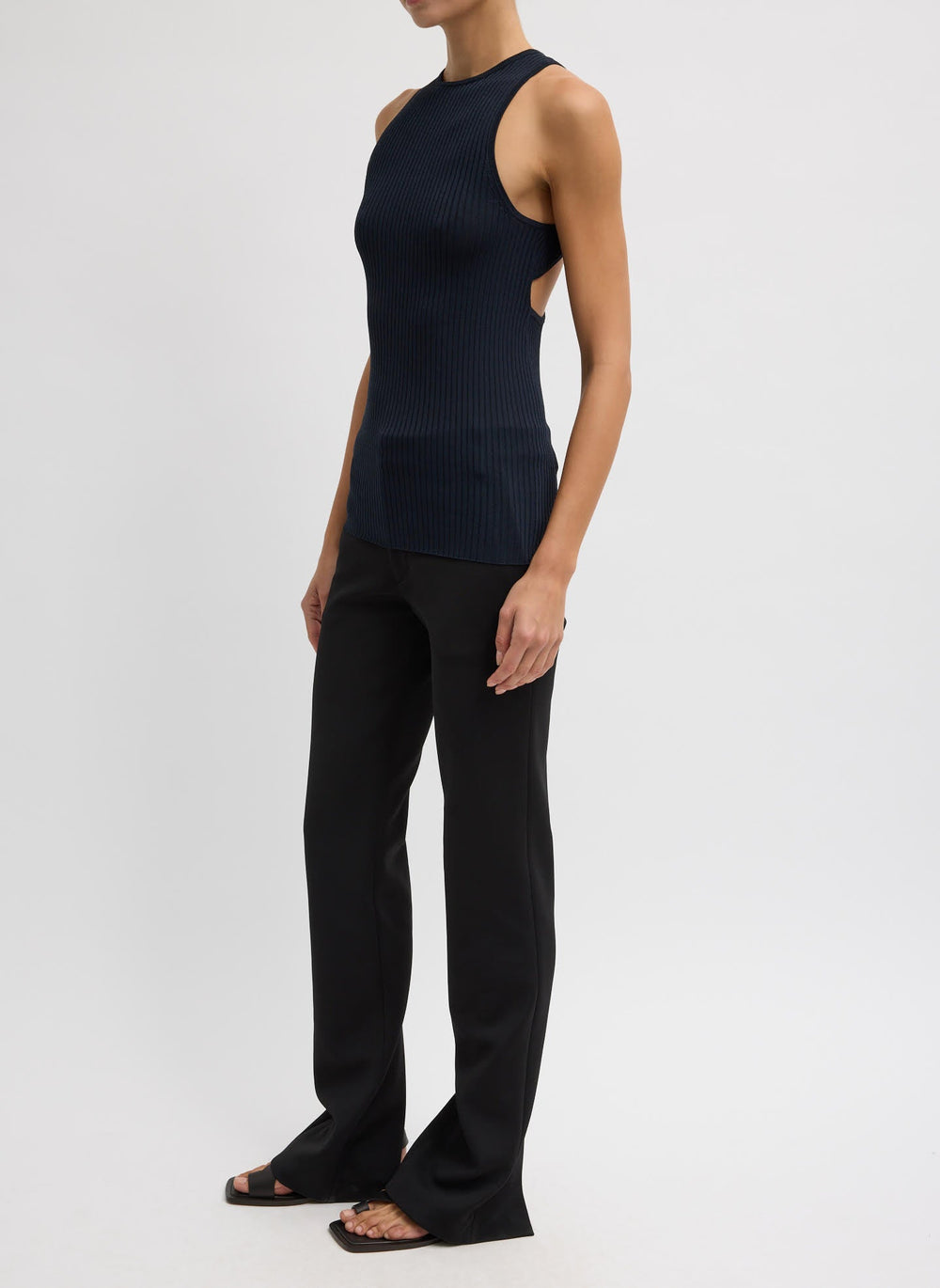 Ribbed Sweater Cut Out Tank | Tibi
