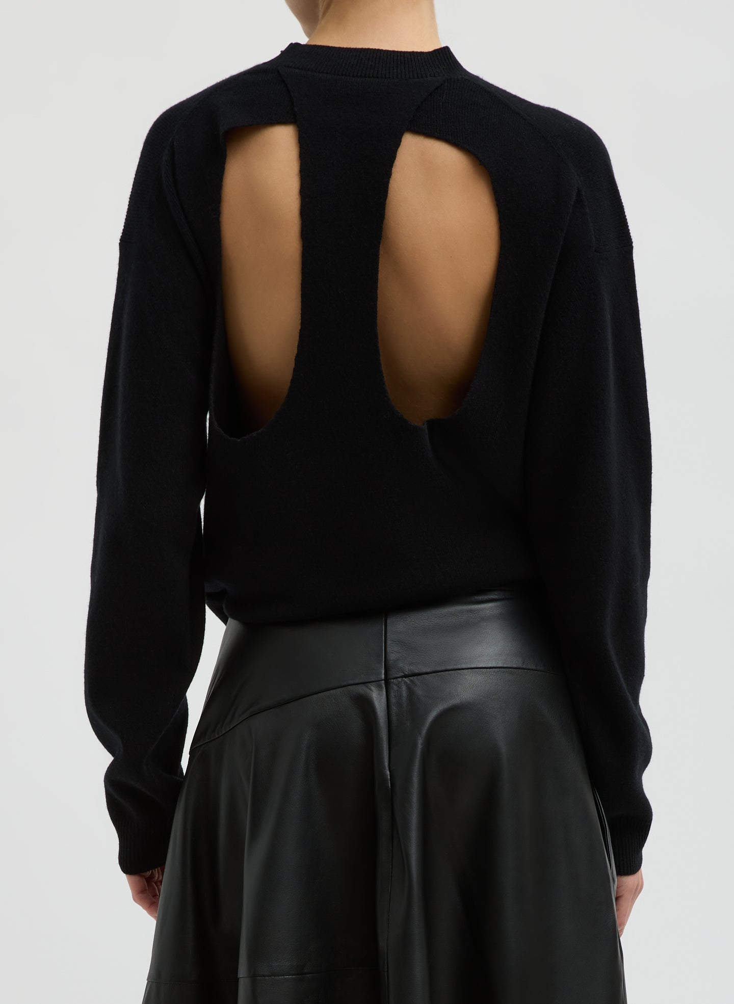Anna Merino Wool Cut Out Racerback Pullover | Tibi
