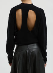 Anna Merino Wool Cut Out Racerback Pullover | Tibi