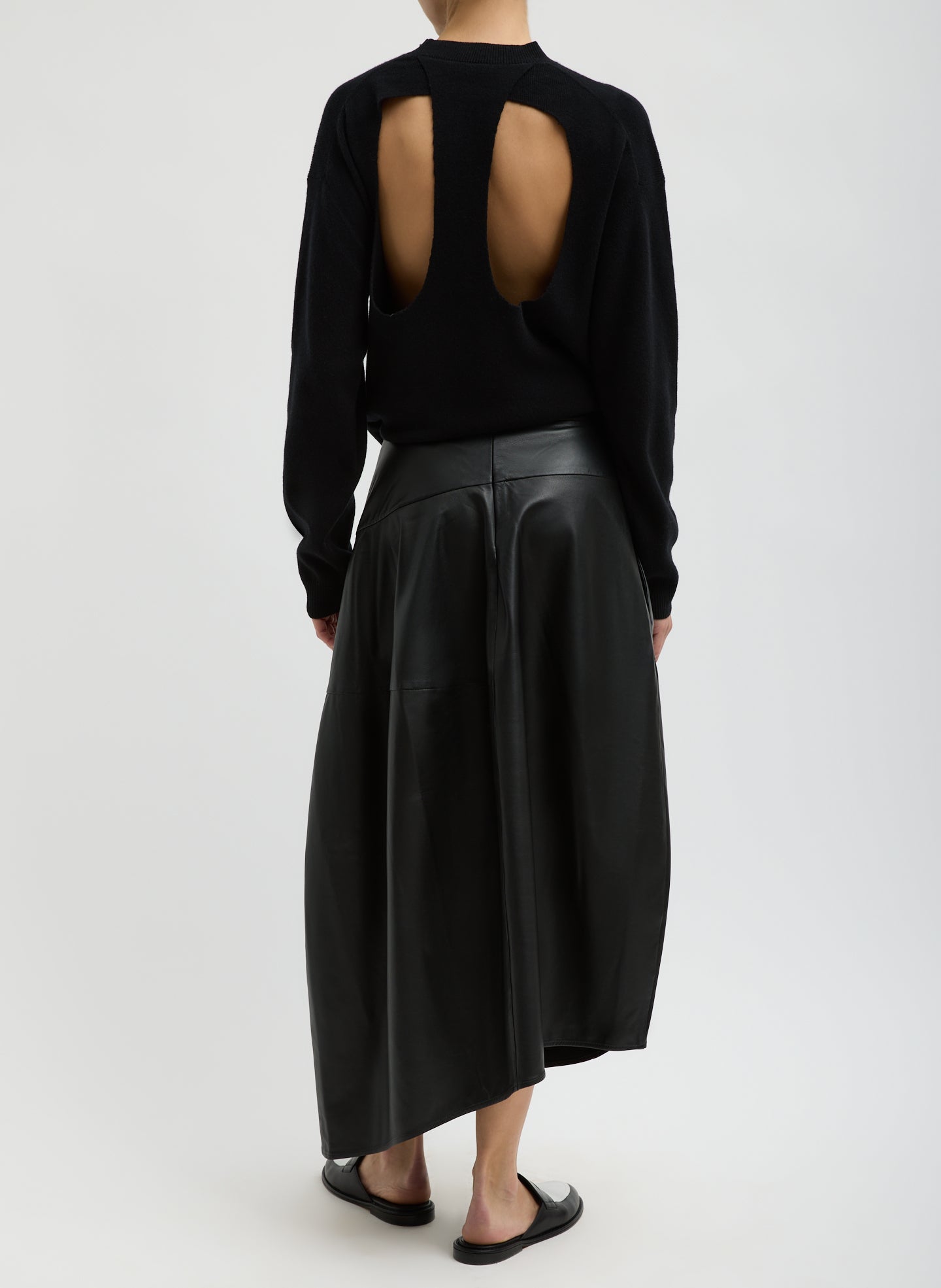 Anna Merino Wool Cut Out Racerback Pullover | Tibi