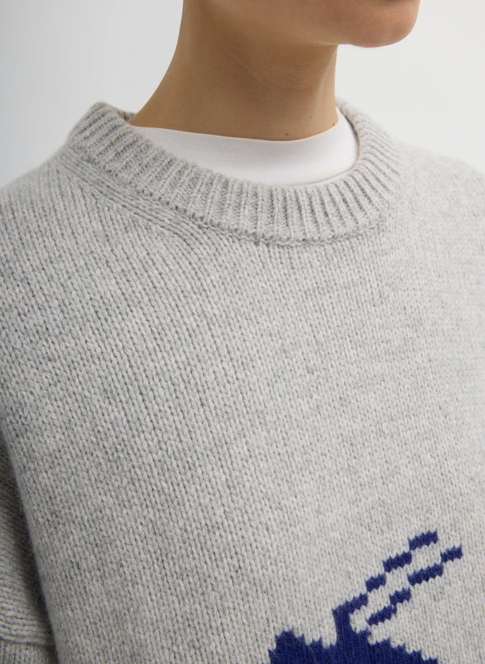 Soft Wool Ski Easy Pullover Crewneck Sweater | Tibi