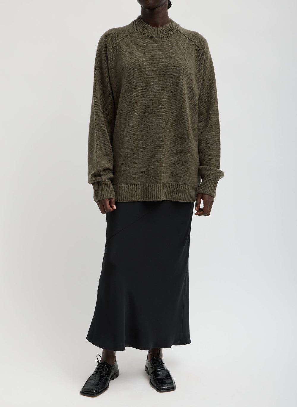 Cashmere Crewneck Oversized Pullover Sweater | Tibi