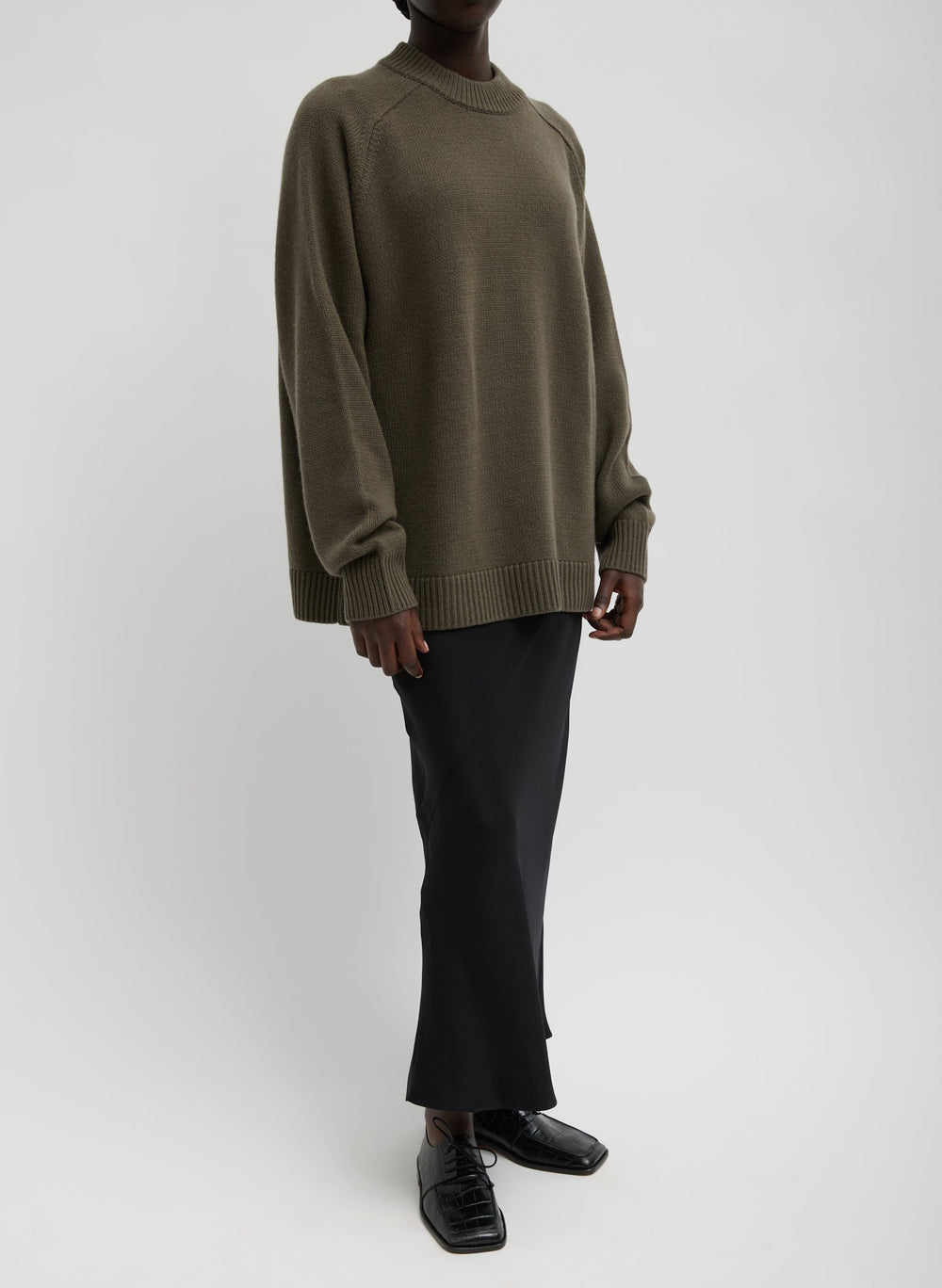 Cashmere Crewneck Oversized Pullover Sweater | Tibi