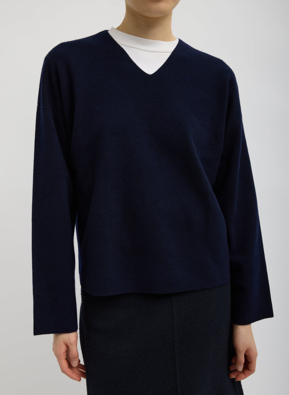 Double Faced Cashmere Oversized Easy Sweater | Tibi