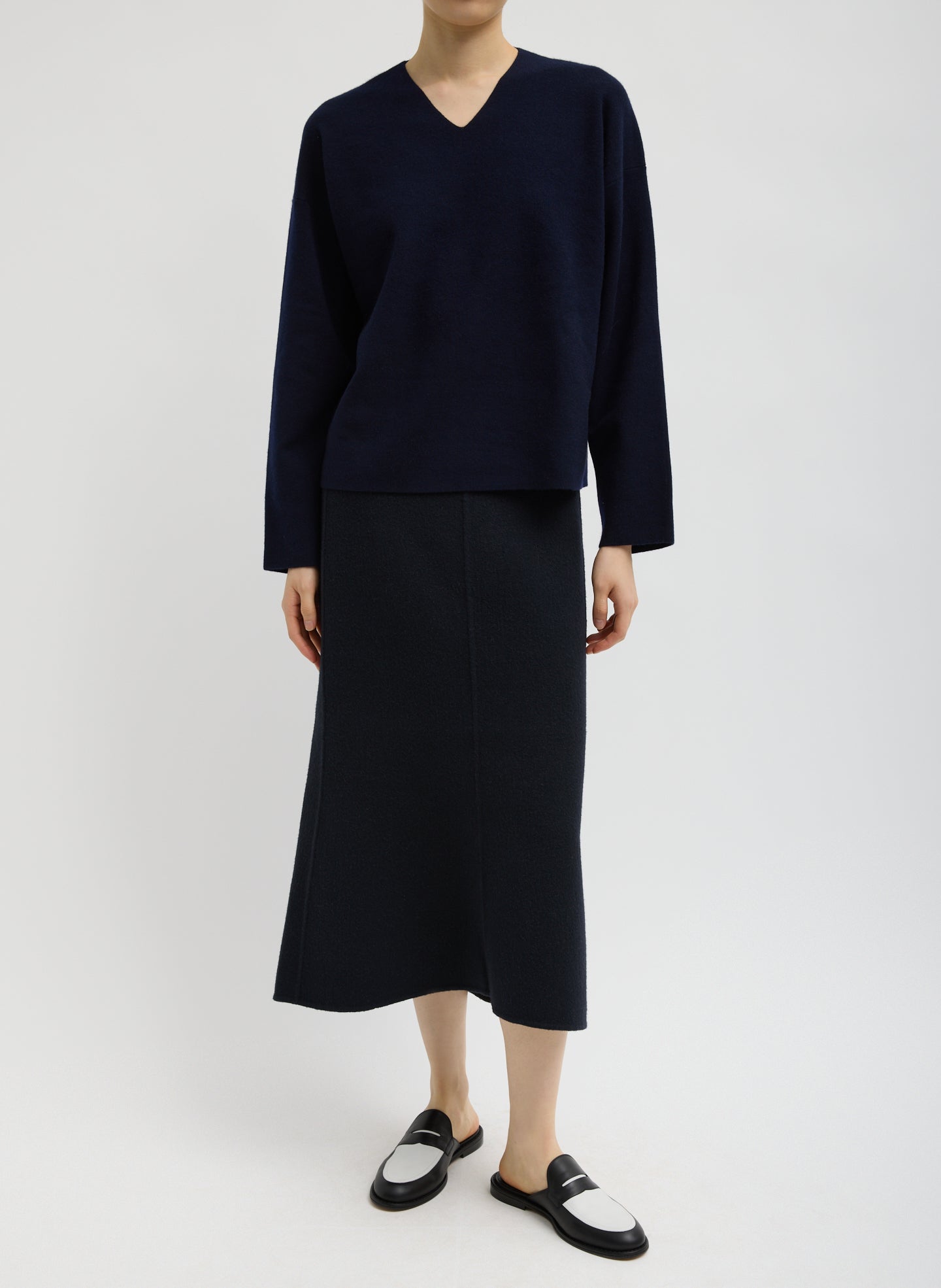 Double Faced Cashmere Oversized Easy Sweater | Tibi