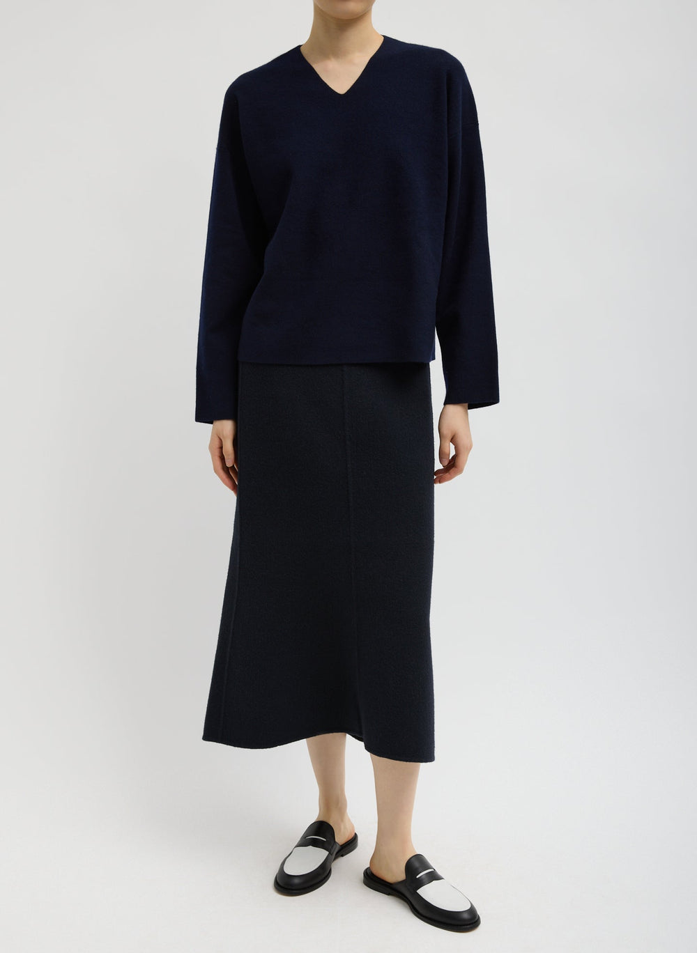 Double Faced Cashmere Oversized Easy Sweater | Tibi