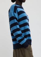 Striped Cashmere Crewneck Easy Pullover | Tibi