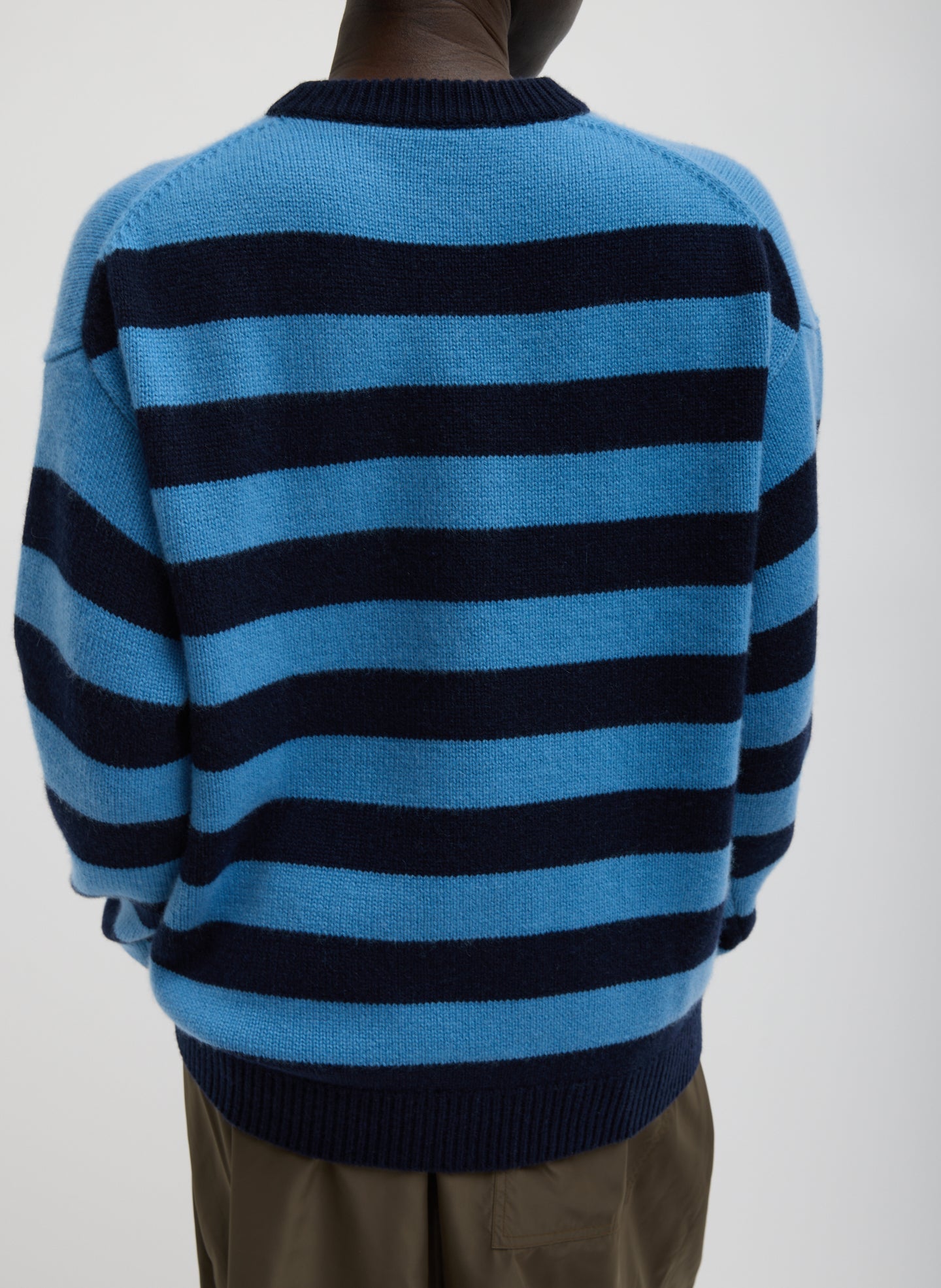 Striped Cashmere Crewneck Easy Pullover | Tibi