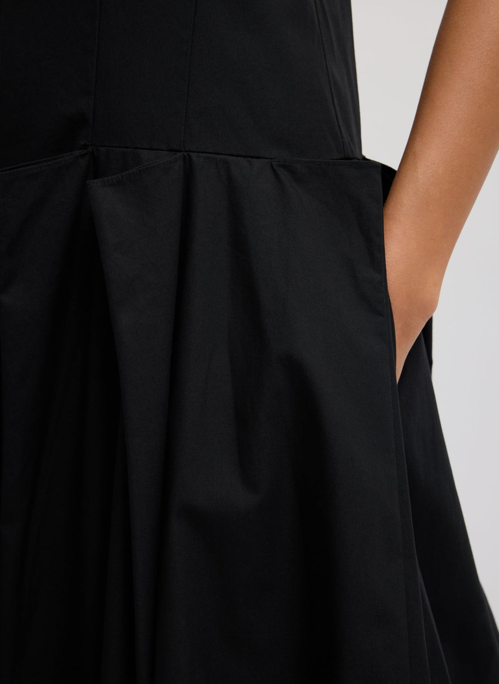 Compact Eco Poplin Pinched Pleat Dress | Tibi
