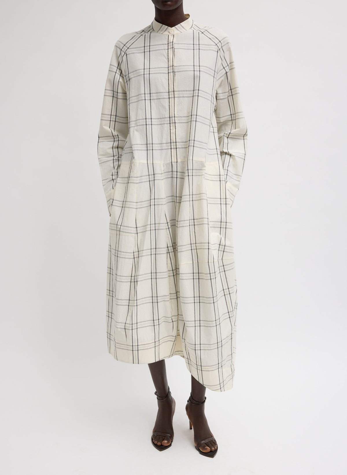 Russel Plaid Balloon Dress | Tibi