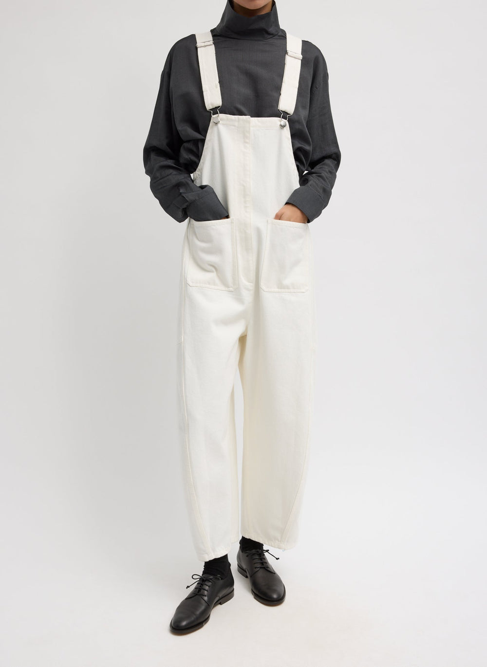 White Denim Jumpsuit | Tibi