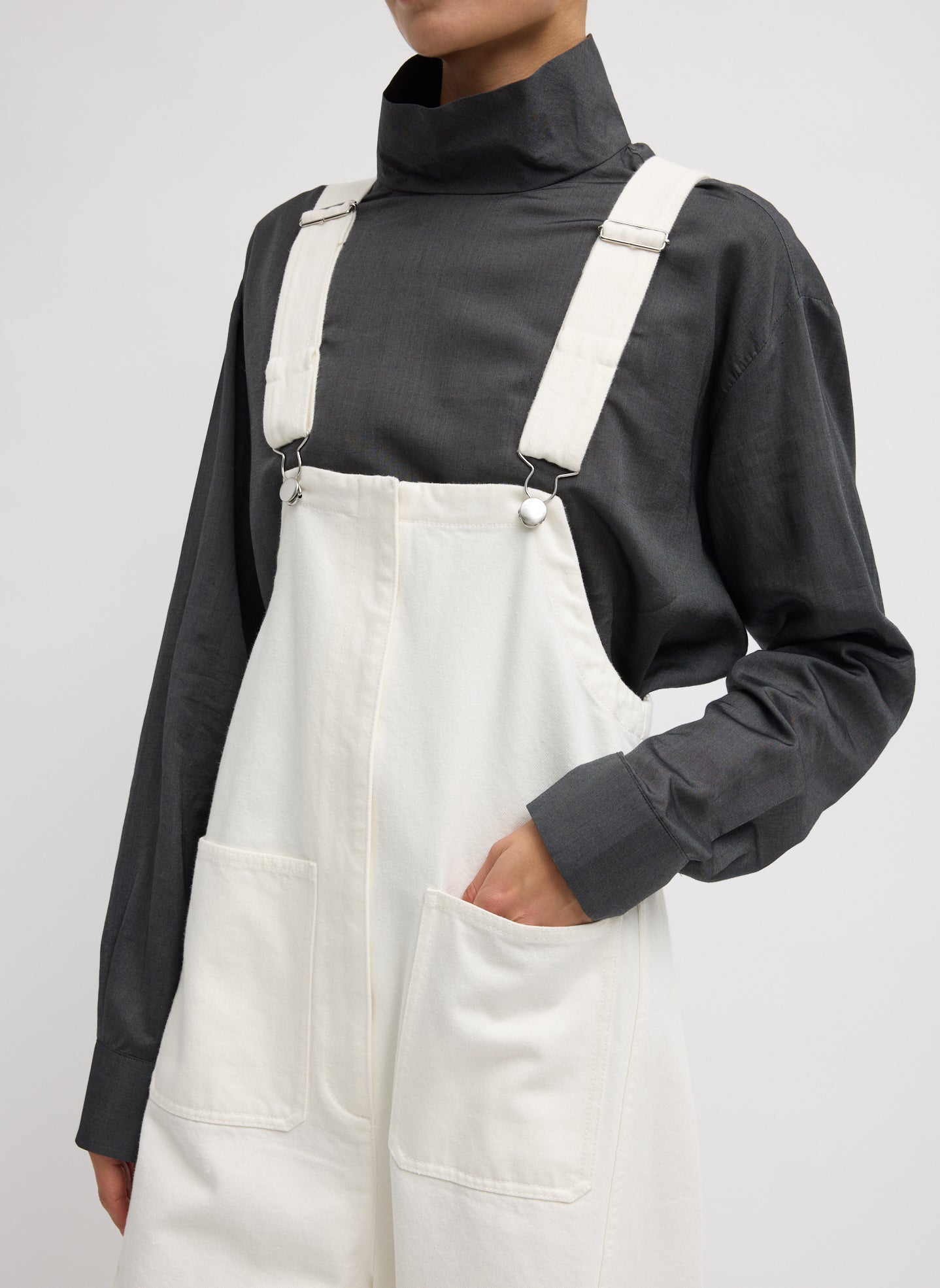 White Denim Jumpsuit | Tibi